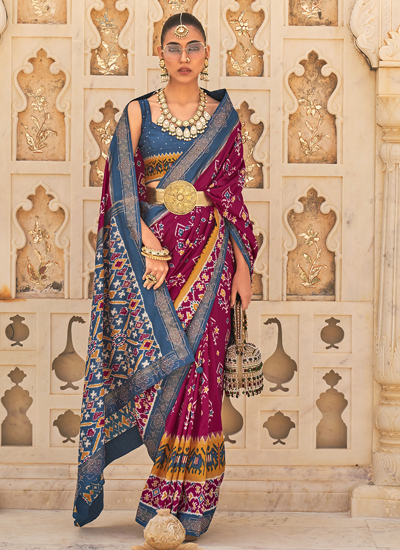 Parikrama Smooth Silk Wholesale Patola Sarees Pieces Catalog Catalog