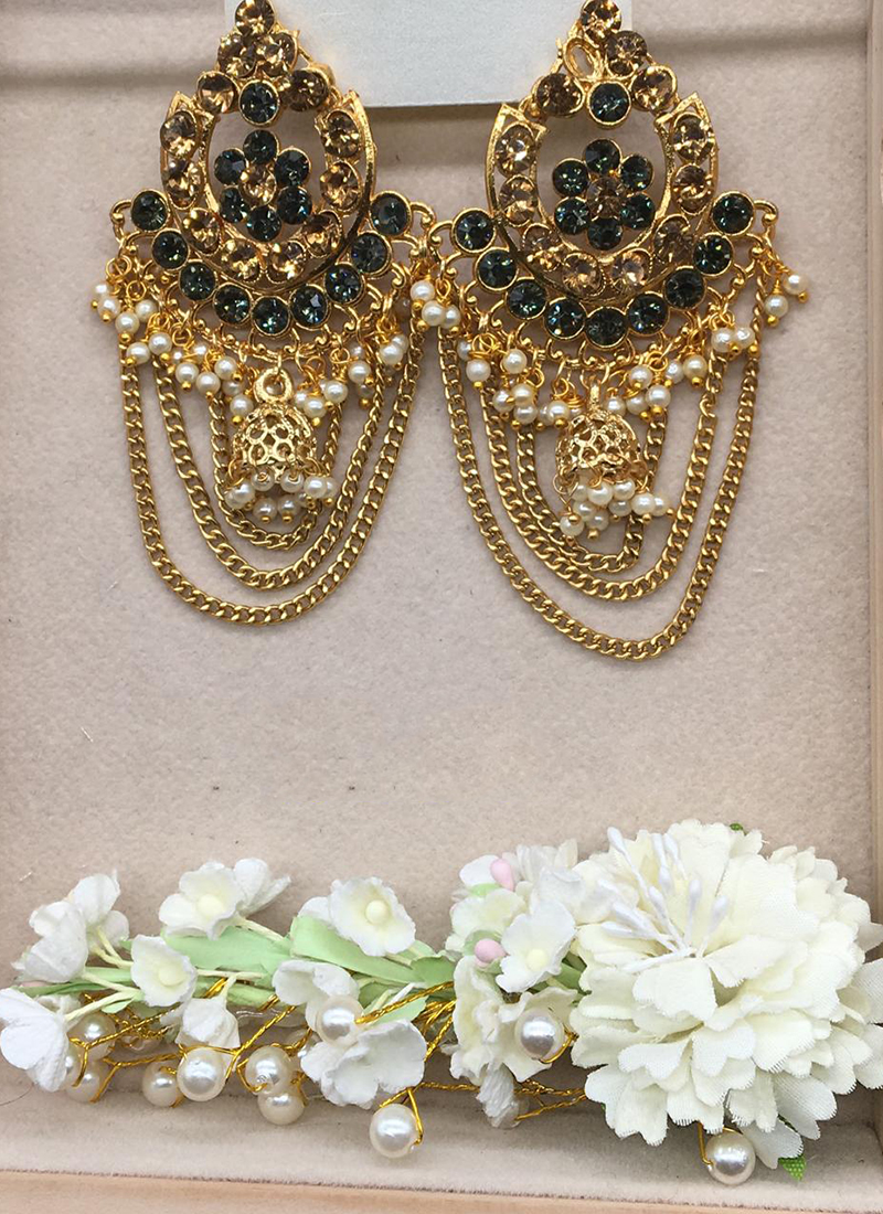 Zaveri Pearls Gold Tone Kundan  Pearls Wedding Collection Dangle Earring  ZPFK9884 Buy Zaveri Pearls Gold Tone Kundan  Pearls Wedding Collection  Dangle Earring ZPFK9884 Online at Best Price in India 