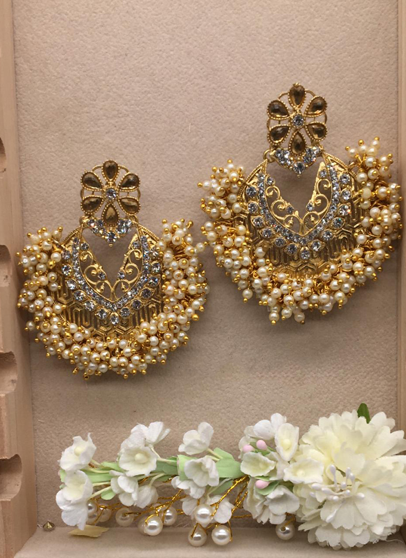 Pearl Earrings  Exotic India Art