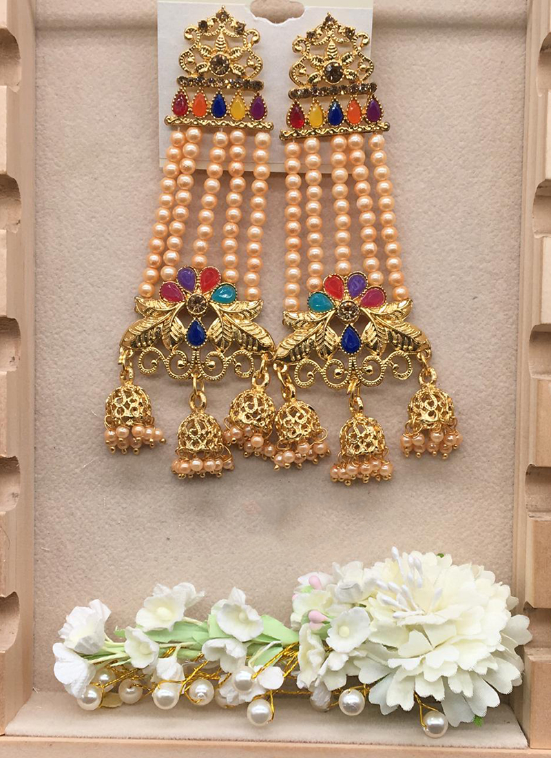 Floral Designer Fashion Dangler Earrings  South India Jewels