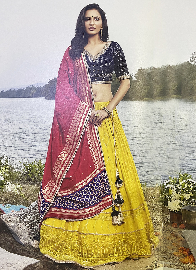 hand work bridal lehenga