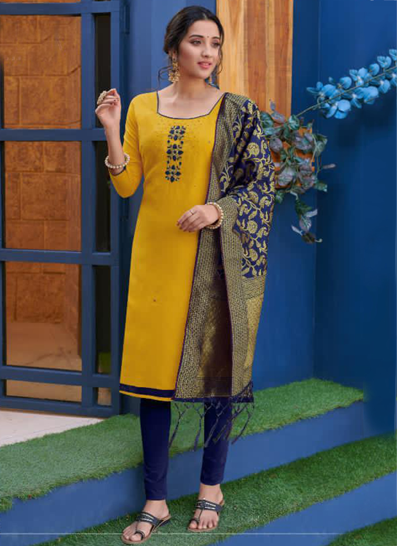 Kalyani Poonam Designer Handwork Heavy Cotton Readymade Salwar Suits Collection Catalog