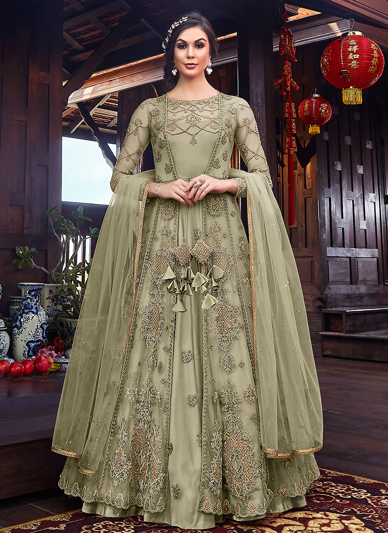 heavy work anarkali suit