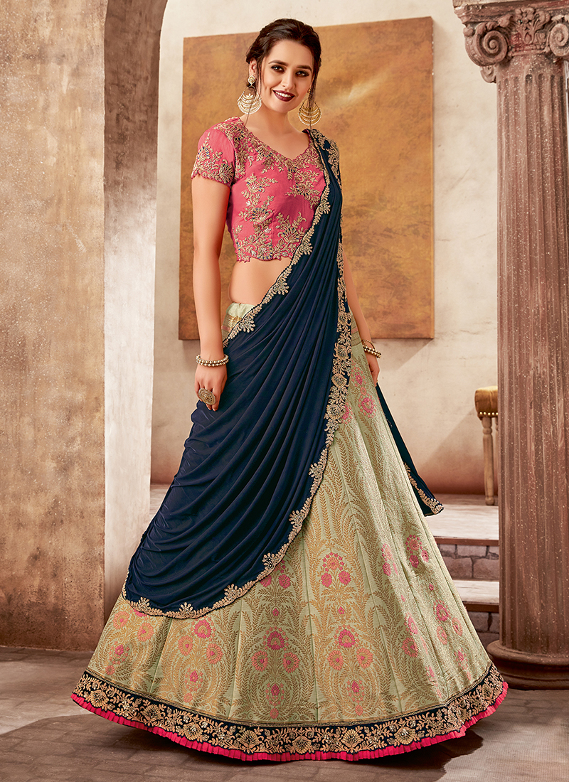 one shoulder lehenga choli