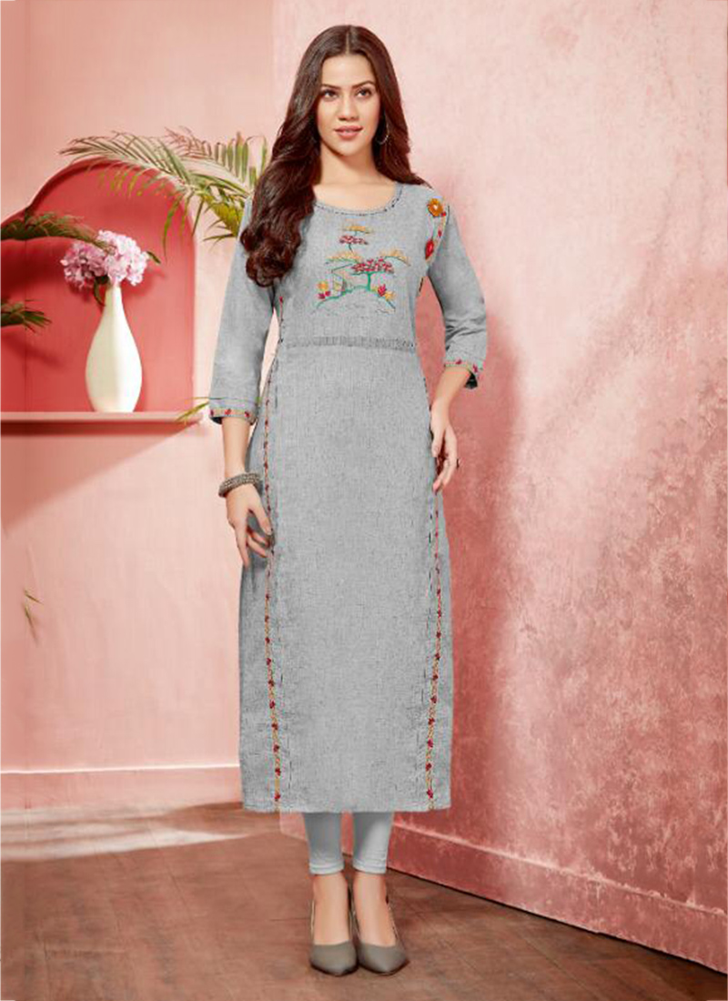 hand work design on kurti