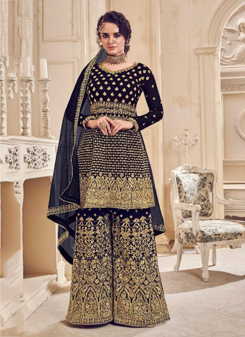 Wedding Wear Blooming Georgette New Designer Sharara Suits Collection ...