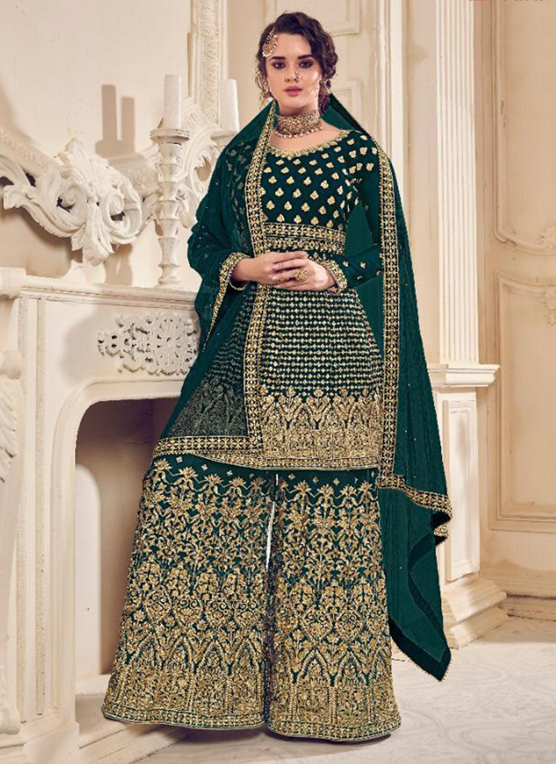 Wedding Wear Blooming Georgette New Designer Sharara Suits Collection ...