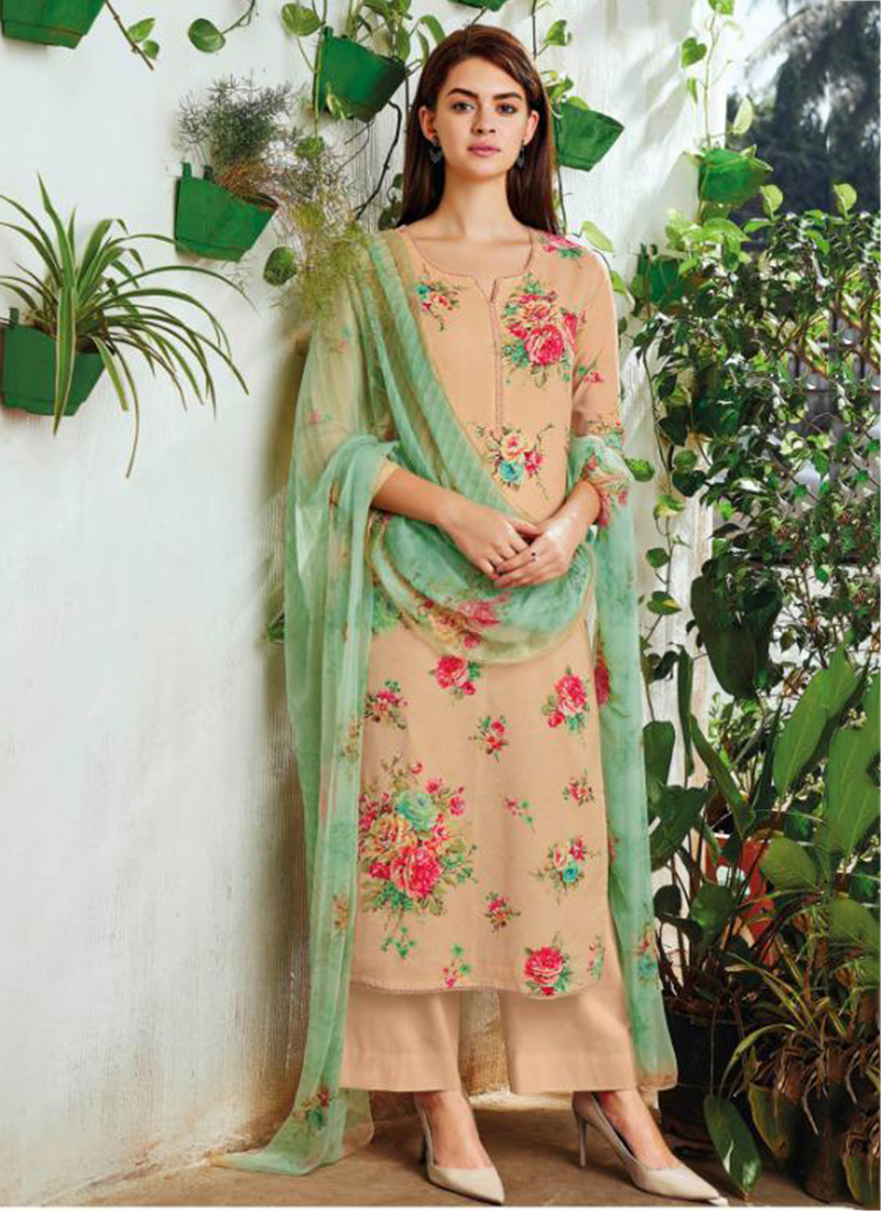 plazo embroidered suit