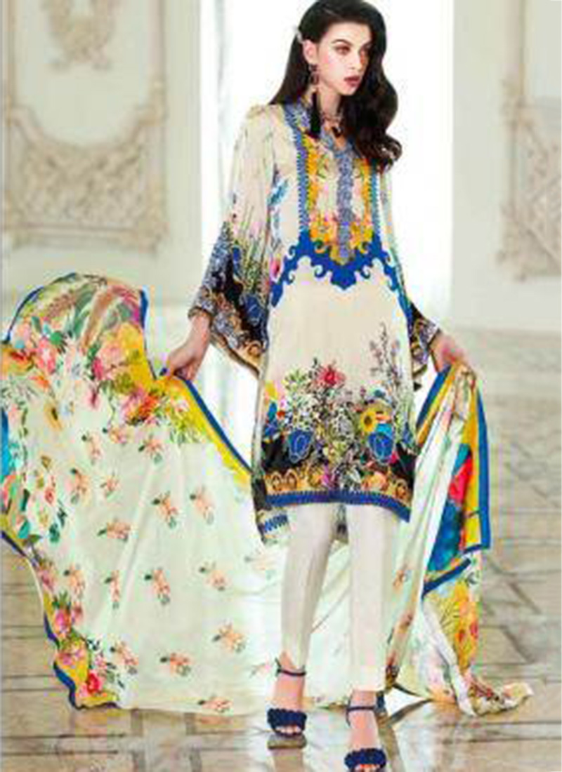 Latest Satin Silk Digital Print Casual Wear Pakistani Suits Collection Catalog