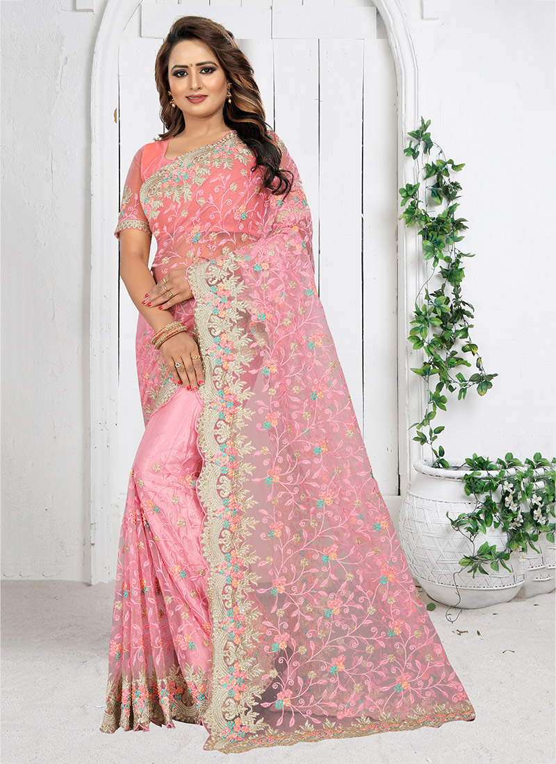 Pure Organza Resham Work Saree – YUVTI by Bhupendra Singh