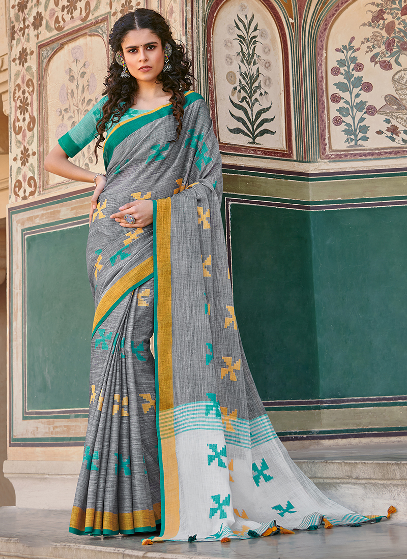 new-designer-traditional-wear-linen-cotton-sarees-collection-catalog