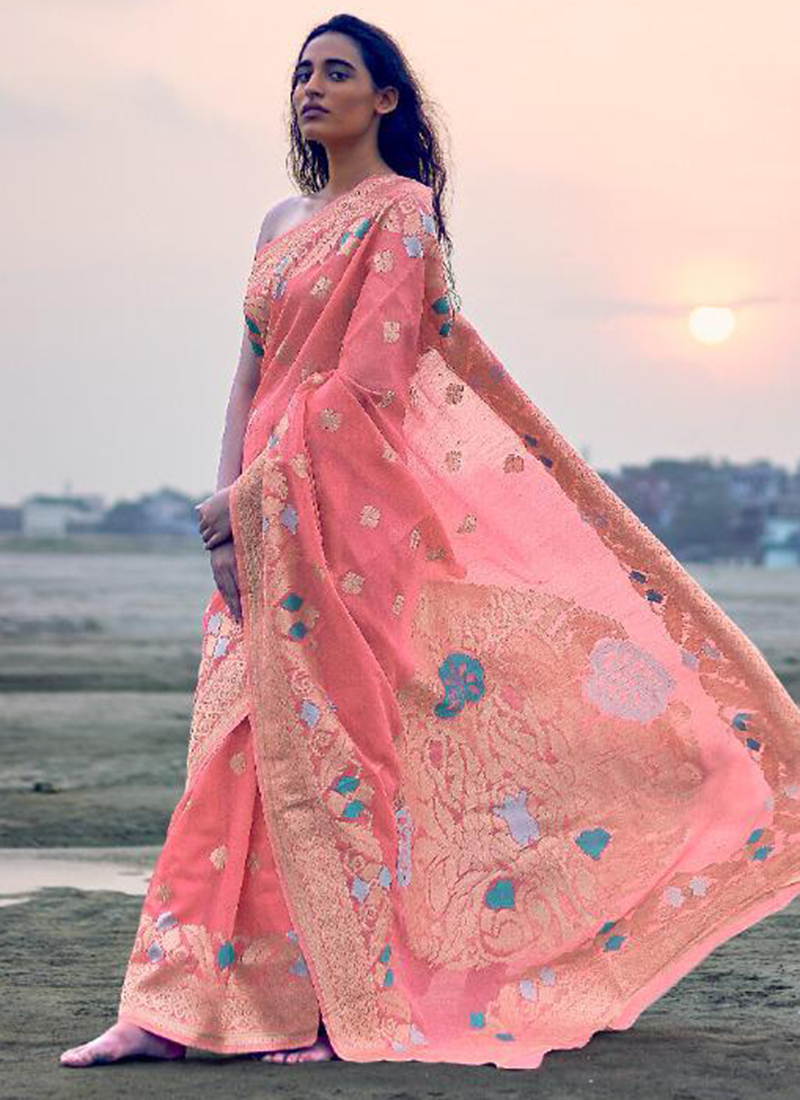 Foil Print Saree – zartaricouture