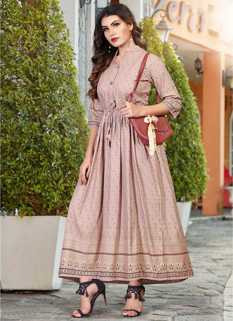 Buy online Printed Crepe Long Kurti Gown from ethnic wear for Women by  Avani Creation for 549 at 63 off  2023 Limeroadcom