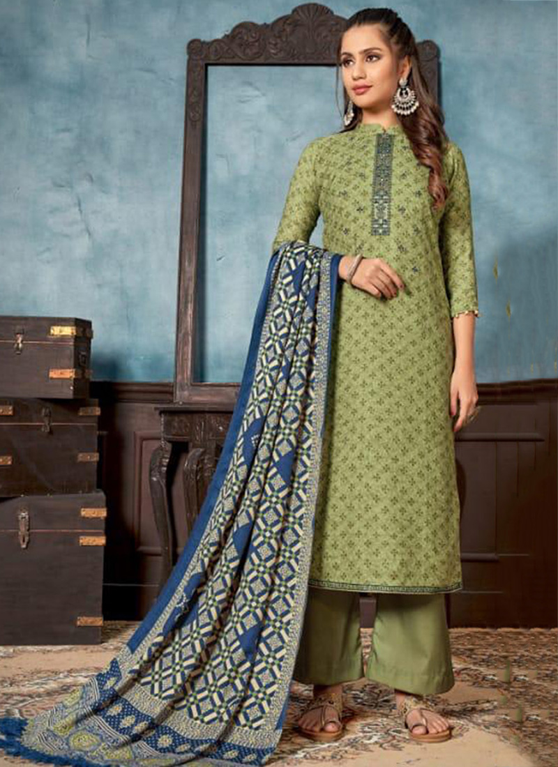 Buy Blue Designer Party Wear Wool Pashmina Jacquard Palazzo Salwar Suit |  Palazzo Salwar Suits