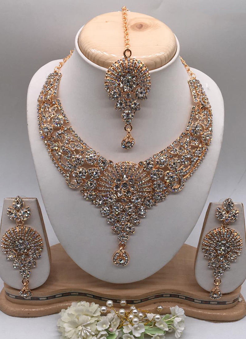 gold plated silver necklace set online