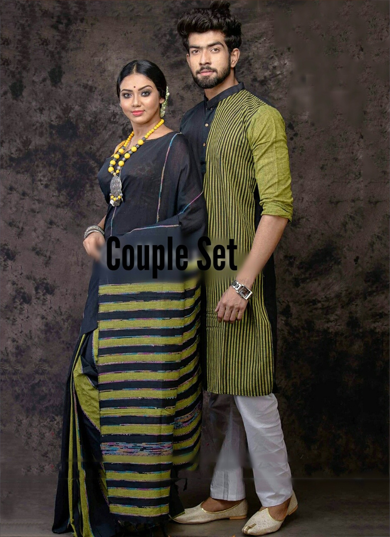 New Designer Festival Special Traditional Wear Sarees With Kurta Pajama ...