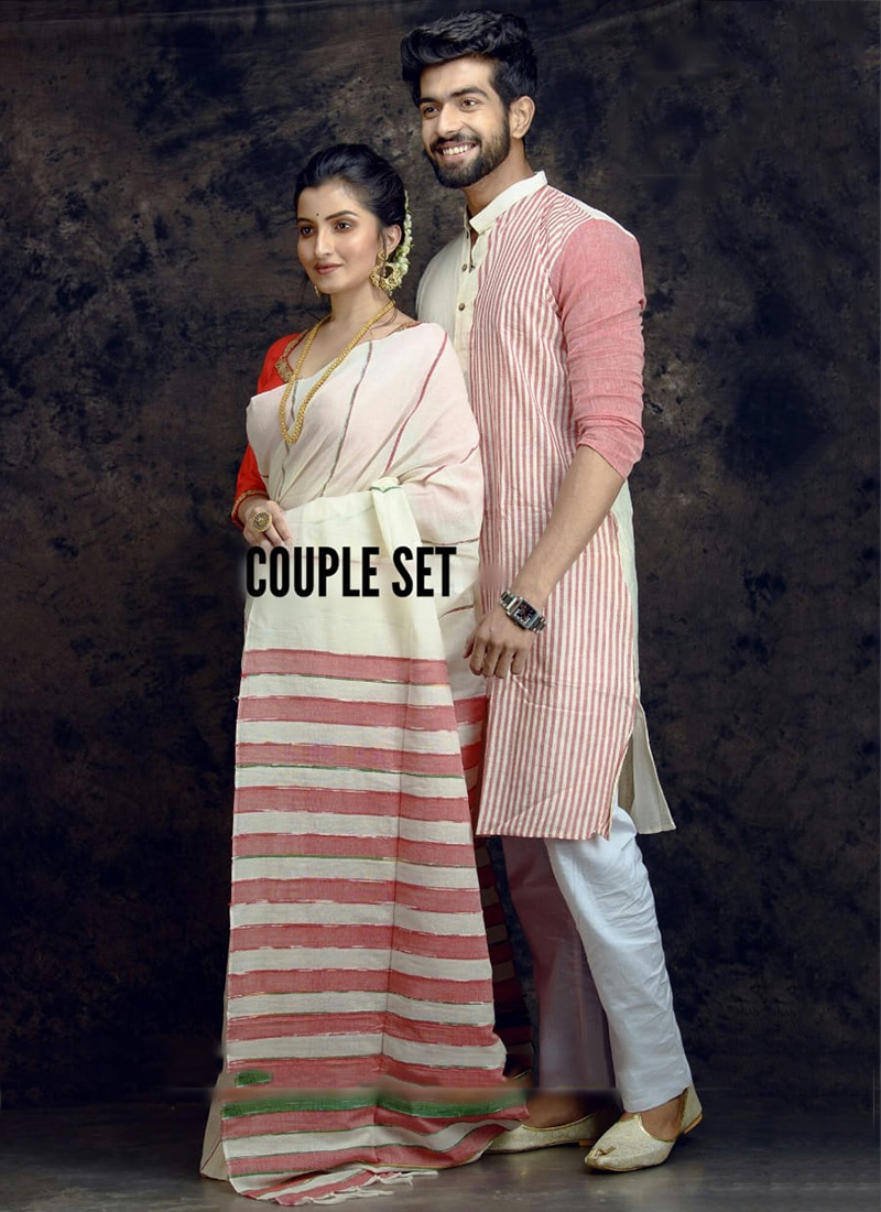 couple saree and kurta set