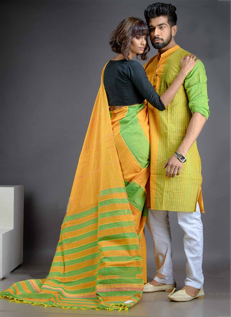 couple kurta and saree set