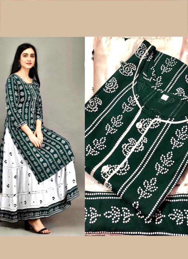 skirt aur long kurti