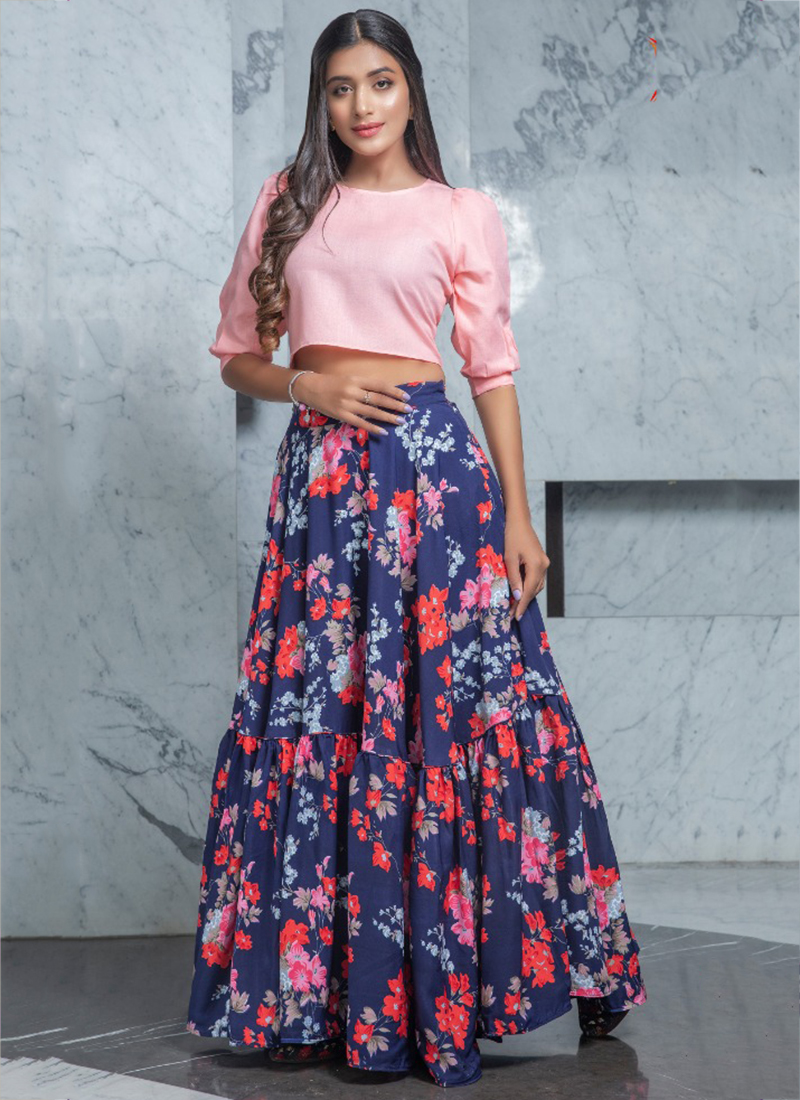 Purple pink yellow leheriya kotta elasticated long skirt with sunshine –  Soyara Ethnics Studio