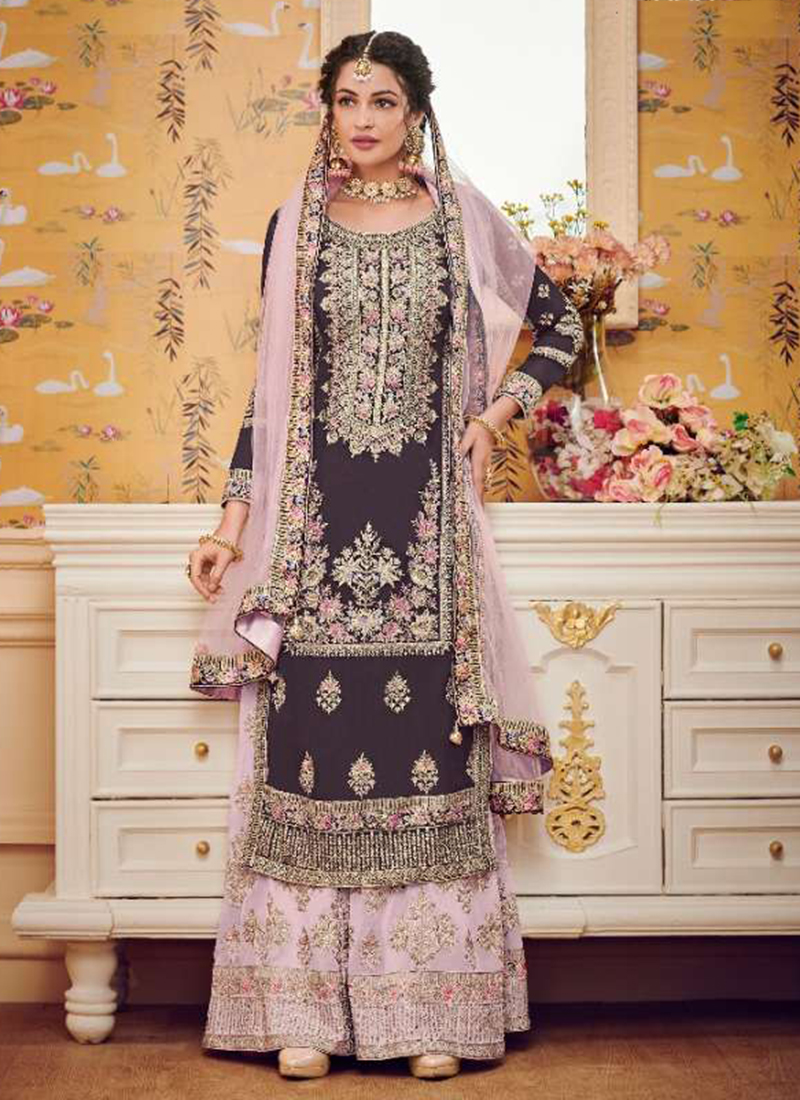 designer sharara suit for wedding