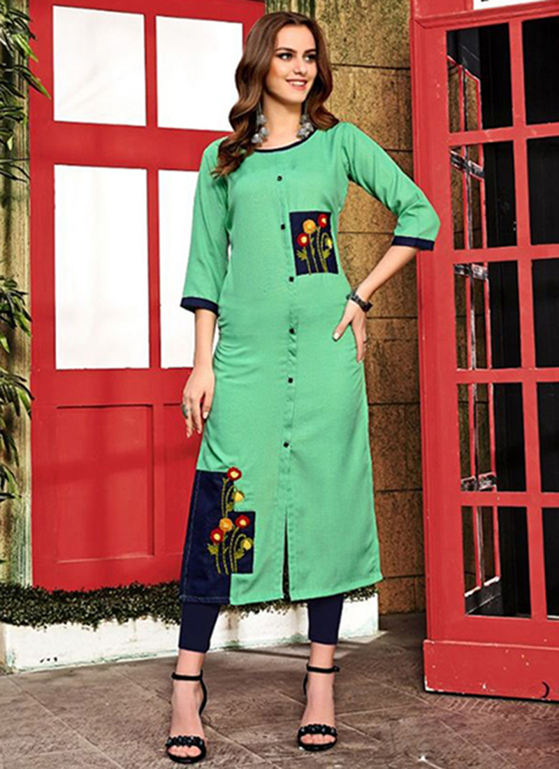 Buy Youwaah Kurtis(kurtis 3/4 sleeve for women kurtis daily wear kurtis new  collection Office Wear Denim Kurti XL Size) at Amazon.in