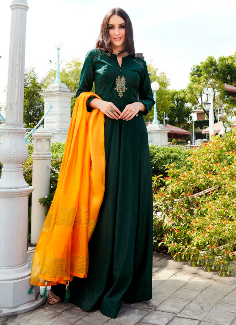 NAVYA VOL 6 TAPETA SILK HANDWORK GOWN WITH SANTOON PANT AND NAZMIN DUPATTA  at Rs 1250 in Surat