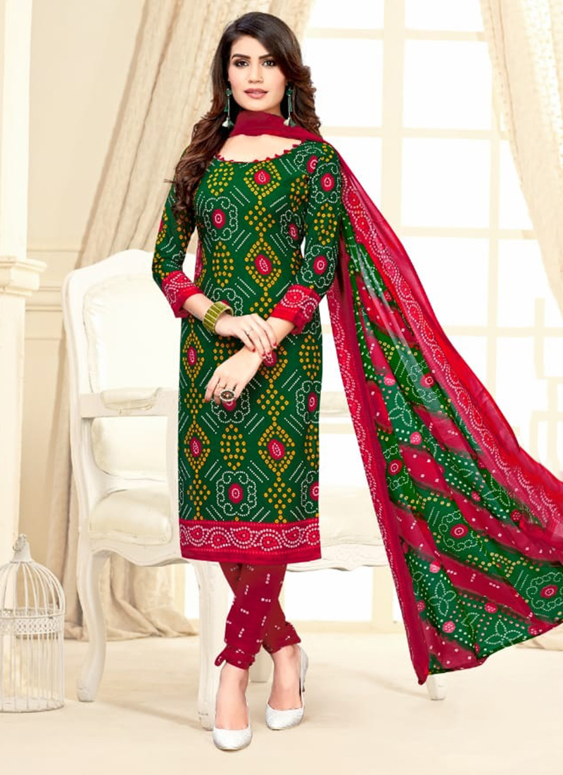 bandhani print churidar