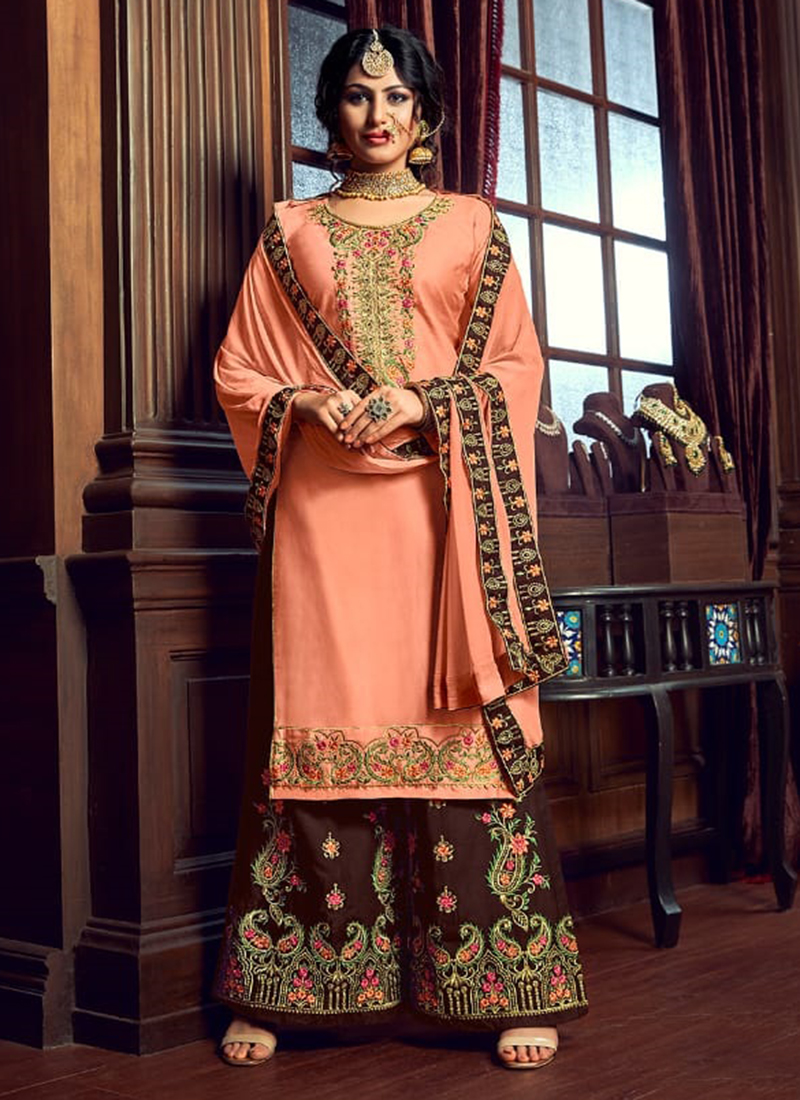 cotton silk sharara suit