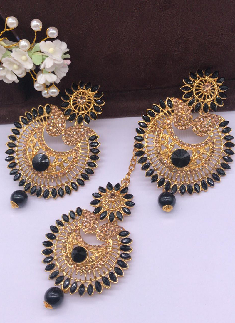 BHAJANLAL GREENERY Black Metal Oxidised Silver Jhumka Earrings for Women   Amazonin Fashion