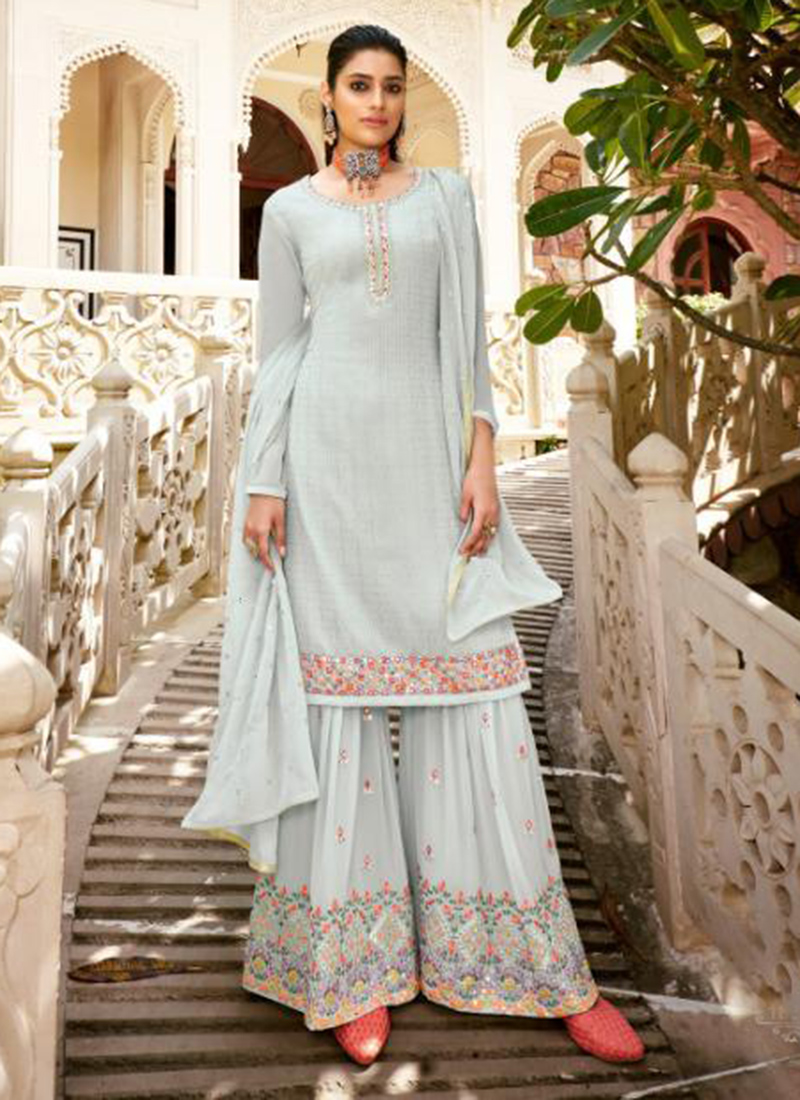 ice blue sharara