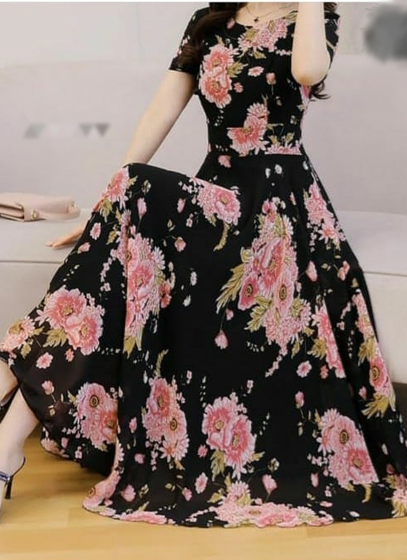 Shop Now Latest Gown Pink  Black Color Long Evening Gowns  Lady India