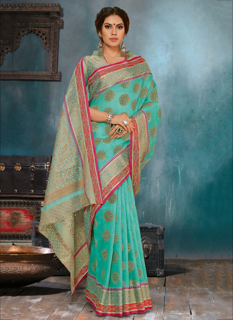 Malbary Sangam New Fancy Soft Linen Silk Sarees Collection Catalog