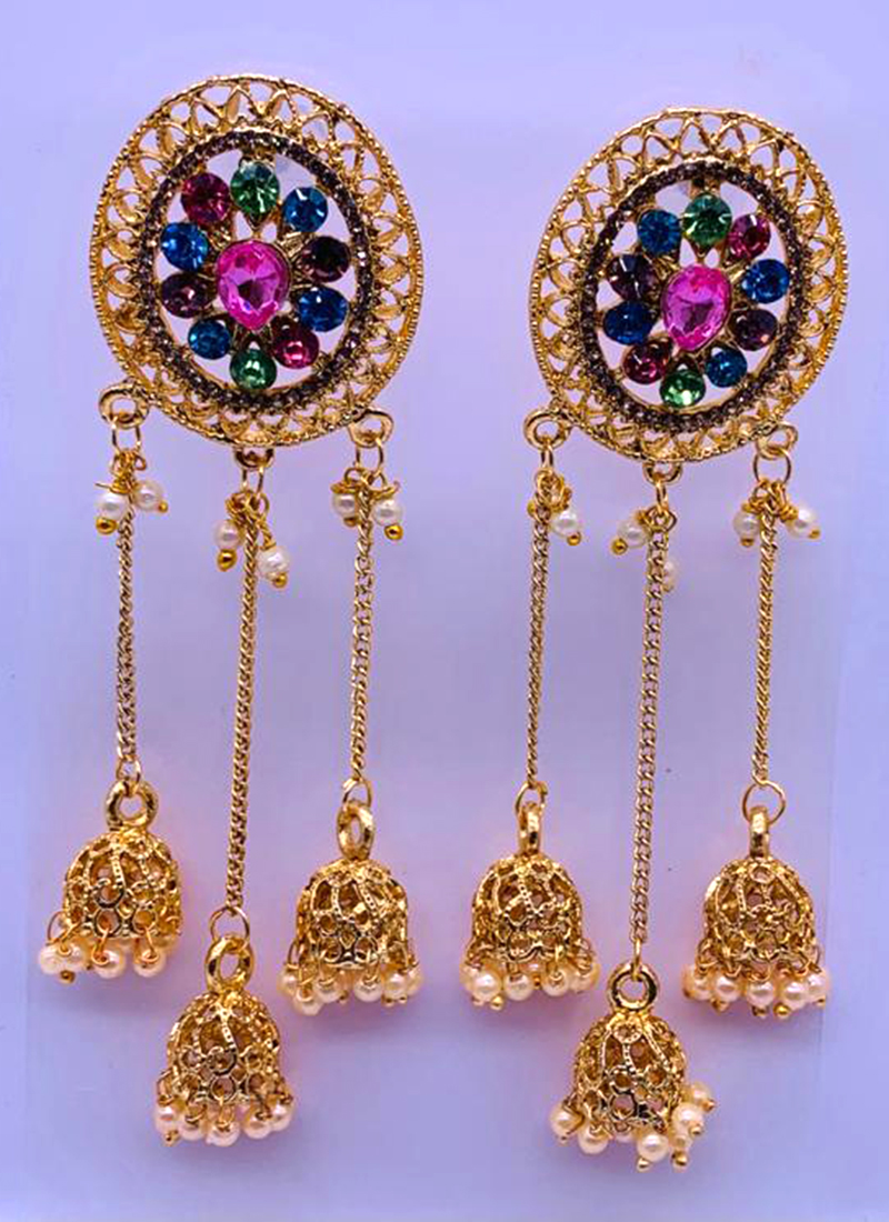 Ayesha Earrings  Buy Ayesha Trendy GoldToned Butterfly  Diamante Studded  Organic Drop Earrings Online  Nykaa Fashion