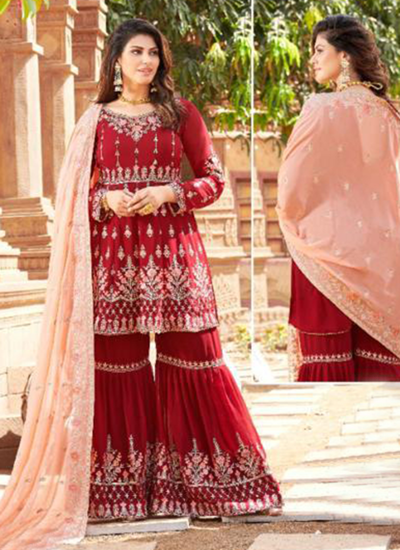 Zyraa YC Blooming Georgette Wedding Wear Sharara Suits Collection ...