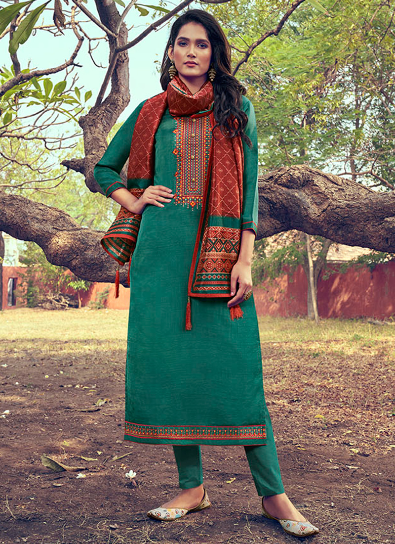 Purple Banarasi Silk Woven Trendy Salwar Suits online -