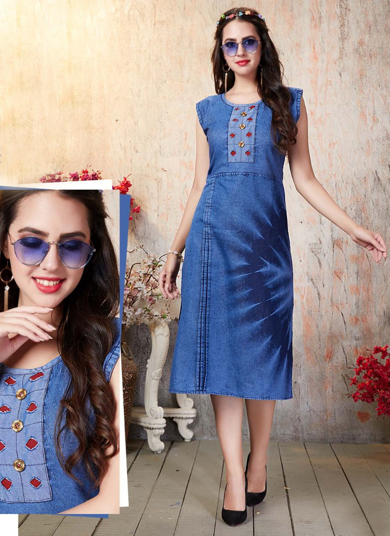 denim kurti with dupatta