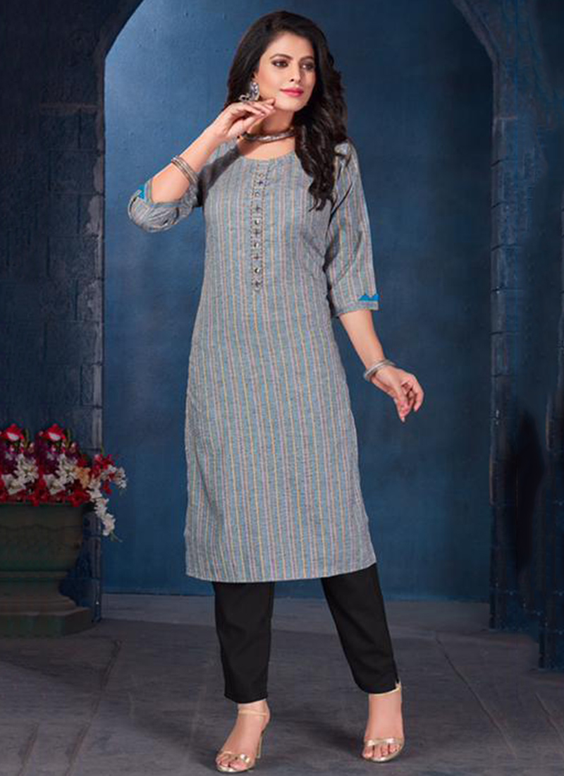 katha work kurti design