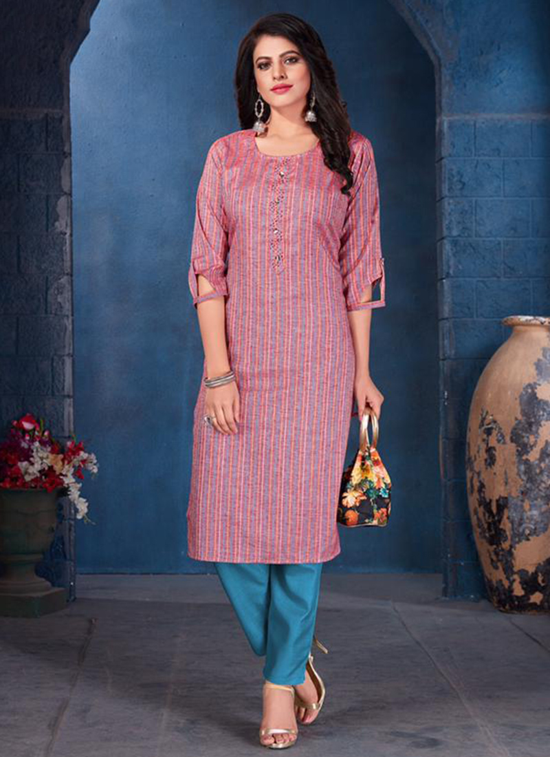 katha work kurti design
