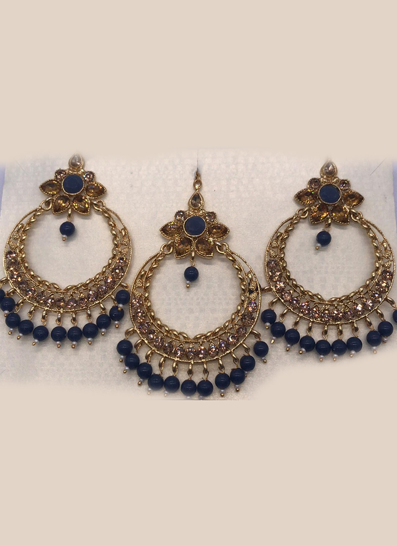 Buy Rajasthani Blue Printed Kurti With Earrings at Amazonin
