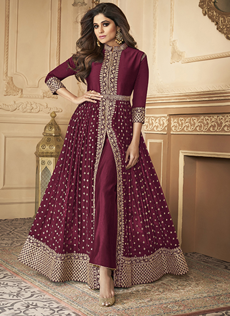 Wine anarkali clearance suits