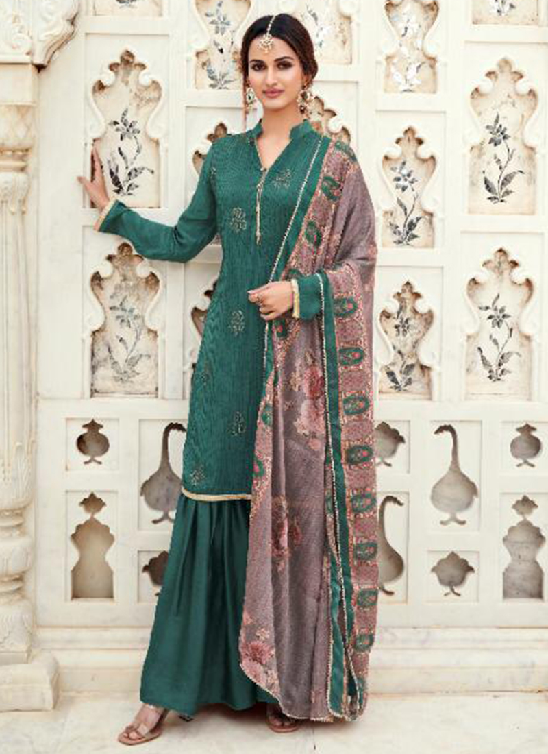 sharara suit in silk