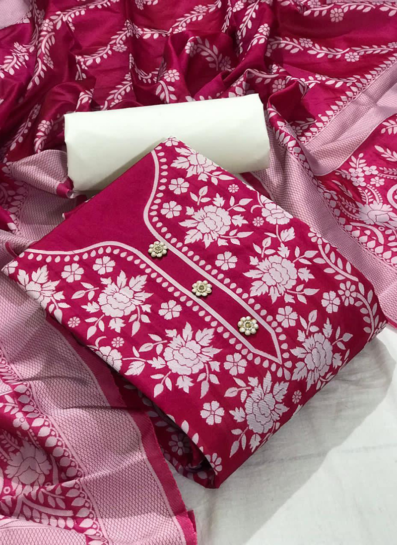 Banarasi silk dress materials | Dress materials, Elegant fashion wear, Long  dress design