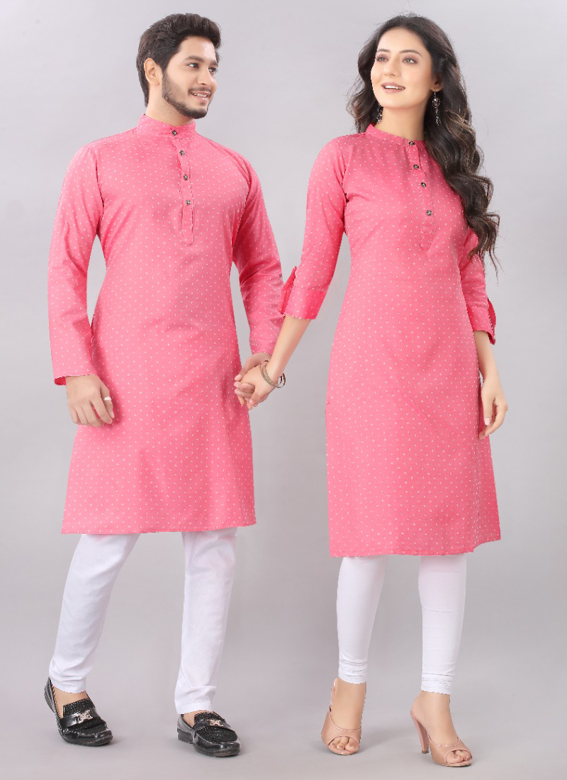 Couple Kurta Banwery Dying Cotton Latest Designer Couple Kurta Combo ...