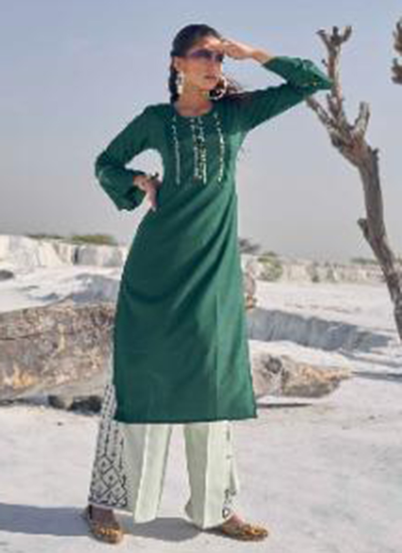 katha work kurti design