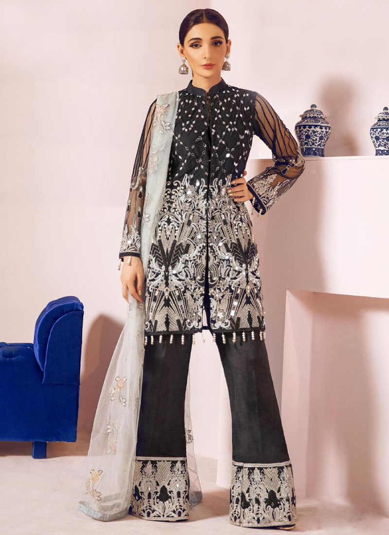 Jannat Freesia Kilruba Faux Georgette Miror Work Pakistani Suits Collection  Catalog