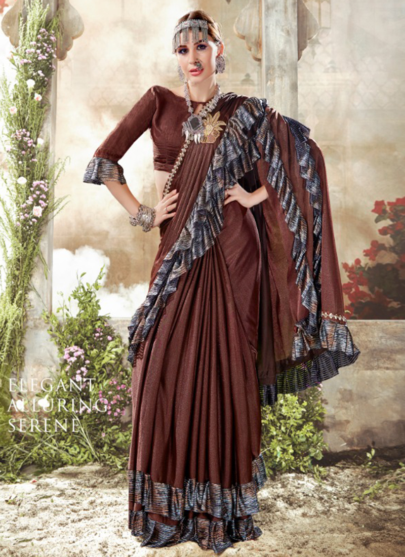 Shop Online Designer Black & Beige Heavy Embroidered Fancy Party Wear Sarees  With – Lady India