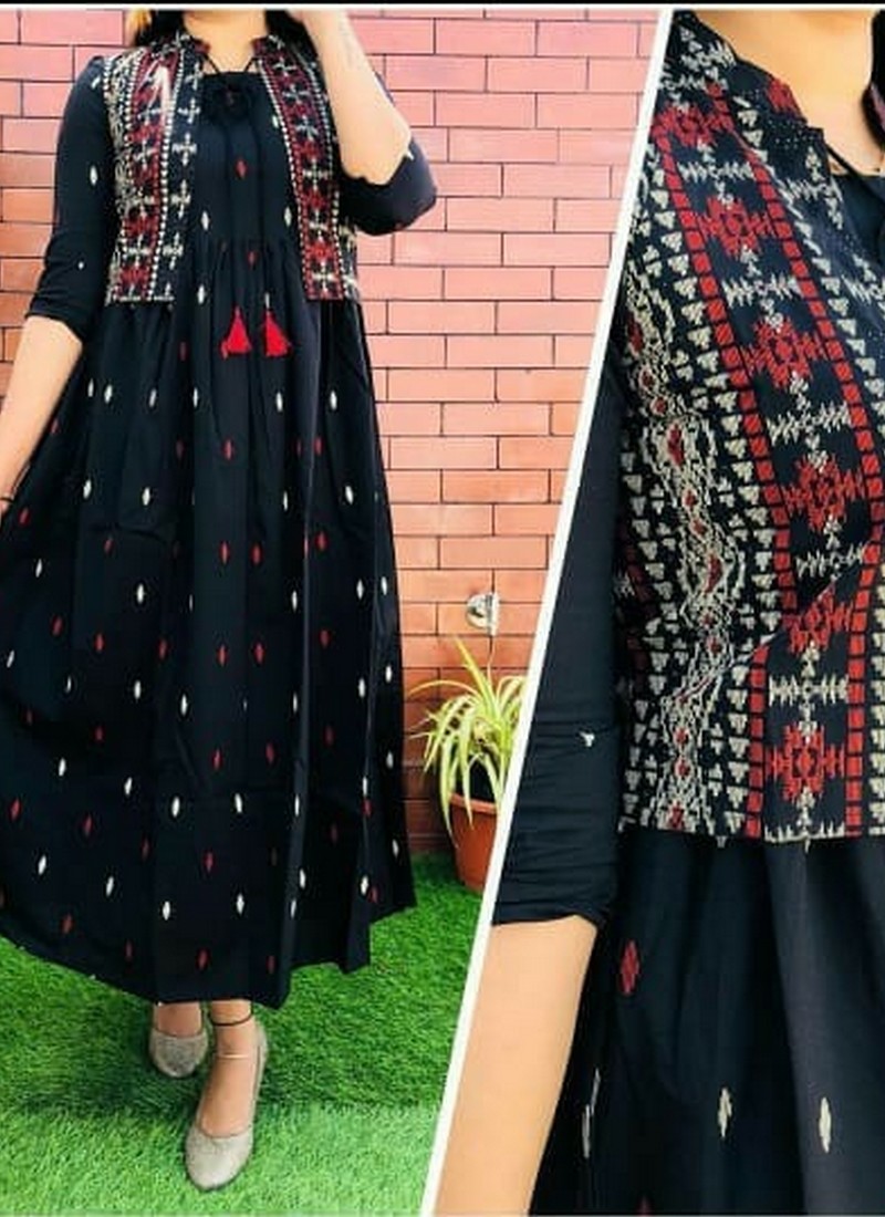 Automatic Multicolor Designer And Comfortable Cotton Full Sleeves Chinese  Collar Long Kurtis at Best Price in New Delhi  A One Creations