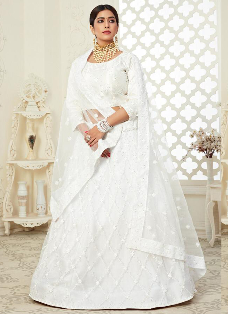 White net lehenga on sale choli