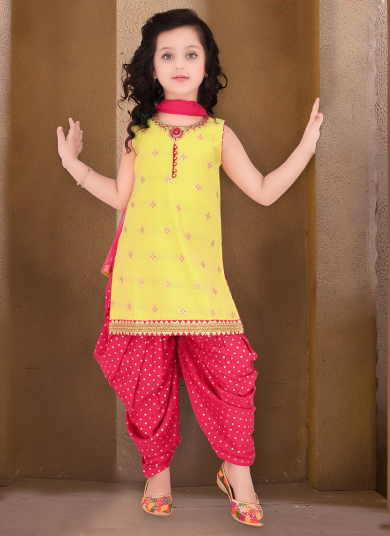 yellow patiyala dress